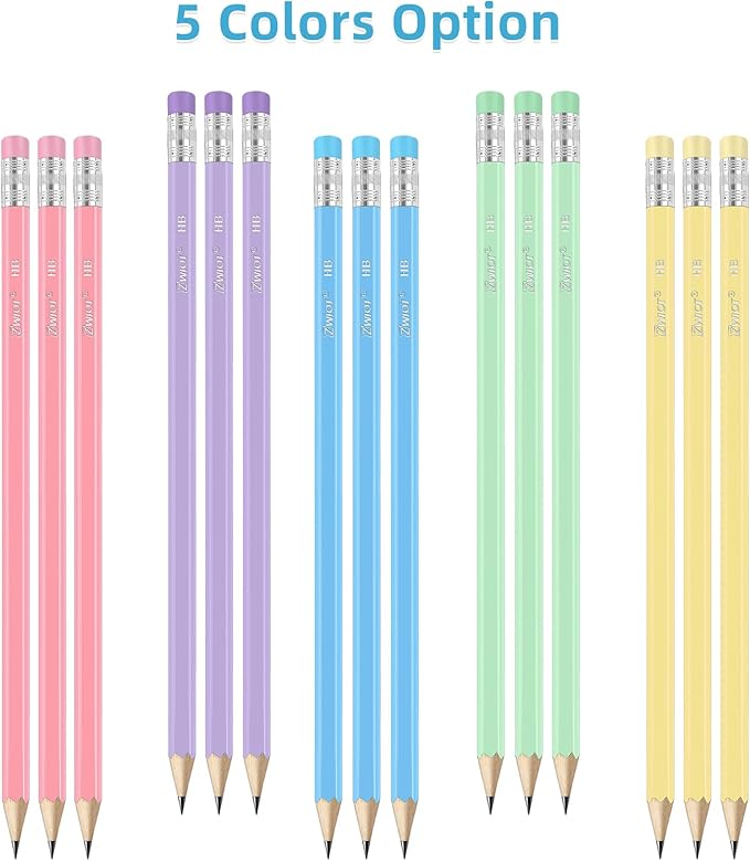 ZWlOT Wood-Cased Pencils, Pre Sharpened Pencils, 350 Count #2 HB Pencil with Eraser Bulk, School Classroom Teacher Supplies Gifts