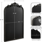 Kate and Laurel Arendahl Decorative Vintage Arch Chalkboard; 19 x 31; Black; Framed Arched Ornate Magnetic Chalkboard for Unique Display; Decoration; and Organization