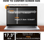 Mamol Laptop Privacy Screen 17.3 Inch, Anti Blue Light Glare Filter, Removable Shield, Anti-Scratch Screen Protector