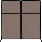 Versare Workstation Partition | Portable Wall Divider | Modern Office Cubicle | Free Standing Privacy Screen | Flexible Work Space | 66" x 70" Latte Fabric Panels