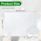 PATIKIL Desk Divider, 4 Set 24 x 16 Inch Acoustic Freestanding Desk Divider Desk Privacy Panel with 8 Pcs Support Feet for Library Office Workstation,White