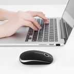 VssoPlor Wireless Mouse, 2.4G Slim Portable Computer Laptop Mouse with Nano Receiver Quiet Silent Optical Mice for Notebook, PC, Laptop, Computer-Black and Silver