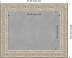 Amanti Art Silver Framed Magnetic Board 25x31 Medium Vision Board for use with Magnets, 100% Metal Sheet to Display Items as Office Decor or for Home Organization in mudroom, Kitchen or Kids Room