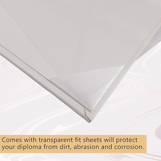 GraduationMall 11"x14" Imprinted Padded Diploma Cover Certificate Holder White