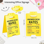 Smilelife Funny Office Cubicle Decor Answer Desk Rates Desk Sign Team Office Gag Gifts for Coworker Teammate Employee Boss Manager