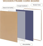 Cork Bulletin Board, 48 X 32 Inches Cork Strip Frame Message Vision Board, Large Wall Mounted Notice Memo Pin Board with 28 Push Pins