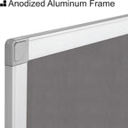 BoardsPlus Gray Felt Bulletin Board, 18" x 24", Wall Mounted Self-Healing Pin Board with Aluminum Frame, Affordable Felt Vision Board for Home, Office, Dorm & Classroom