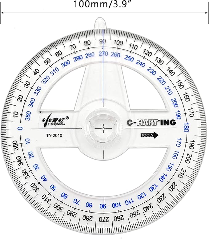 360° Protractor Pack of 30 Protactors Plastic Protractor Math Protractors Clear Protractor Ruler Drafting Tools Circle Protractor for Geometry
