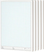 11x17" Graph Paper Pad, for Blueprint Drawings, Drafting, Engineering & Planning, with header for documentation. Quadrille grid paper pads with blue lines, high brightness, 50 sheets per pad (5 Pads)