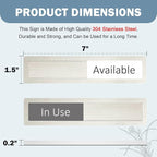 In Use or Available Sign,In Use/Available Sign for Home Office Hotles Hospital Restroom, Vacant Occupied Slider Door Status Tells Whether Room in Use or Available,7'' x 1.5'' - Stainless Steel, Grey