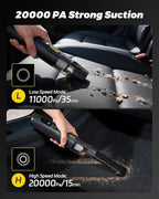 Mr.ego Car Vacuum Cleaner – Cordless Handheld Vacuum High Power with 20000Pa Suction, 4-in-1 Portable Vacuum Cordless, LED Light, Mini Vacuum Cleaner for Car, Office Desk & Home