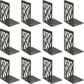 MSDADA Bookends, Book Ends for Shelves, Bookends for Office, Book Ends for Heavy Books, Book Shelf Holder Stand Home Decorative，Metal Bookend Supports, Book Stoppers, Black(6 Pairs)