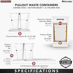 Rev-A-Shelf RV-18KD-1918C-S Double Pullout Trash Can for Kitchen Cabinets 35 Quart Garbage Recycling Bin Container on Full Slides, Green/Black