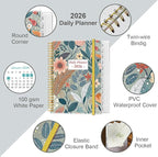 2026 Daily & Monthly Planner - One Page Per Day, Daily Planner from January 2026 - December 2026, Planner 2026 with 12 Monthly Tabs, 8.5" x 11", Flower-A