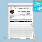 Custom Invoice Book in 3-Part /2-Part Receipt Book with Carbon Copies Personalized Carbonless Service Invoice Form Books Sales Order Book with Company Name Logo Address,F-Invoice Book with Logo