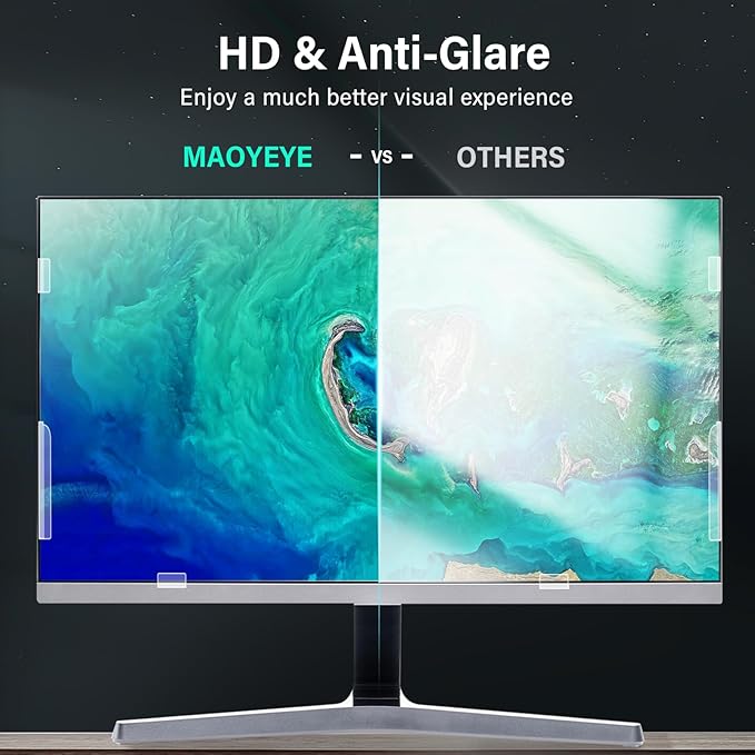 Mao Yeye [2 Pack] 27 Inch Computer Privacy Screen for 16:9 Aspect Ratio Widescreen Monitor, Eye Protection Anti Glare Blue Light Computer Monitor Privacy Filter, Removable 27 in Protector Film
