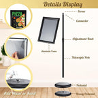LEIFIDE 4 Pack Sign Holder Stand 8.5 x 11'' Adjustable Heavy Duty Pedestal Floor Sign Holder Poster Stand for Outdoor Indoor Advertising, Rotatable, Vertical & Horizontal View Displayed(Black)