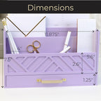 BLU MONACO Purple Mail Organizer Countertop | Wooden Desk Storage with Drawer | Mail Sorter & Bill Holder for Desk | Farmhouse Desktop Organizer with Basket for Home, Office & Kitchen