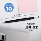 DISCOUNT PROMOS Langham Ballpoint Pens Set of 10, Bulk Pack - Black Ink, Great for Office, School, Business, Tradeshows - Black