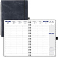 POPRUN 2026 Weekly Planner (A4-8.25'' x 11.75''), Quarter-Hourly Appointment Book (Jan. 2026 to Dec. 2026) with Monthly Tabs, Spiral Softcover, 2 Inner Pockets, Pen Holder - Black