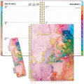 SUNEE 2026 Weekly and Monthly Planner - from January 2026 - December 2026, Daily Agenda Planner with Monthly Tab, Flexible Cover, Note Pages, Pockets, Bookmark, Spiral Binding, Pink Marble, 8.5"x11"