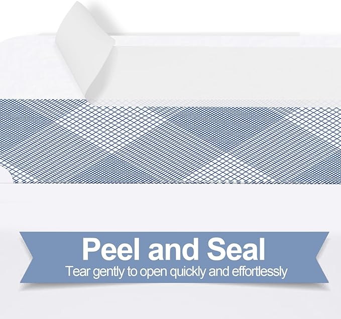 750#8 Self Seal Business Envelopes, PANDRI No.8 Double Window Design for Business and Quickbooks Check(invoice not fit), Documents Secure Mailing - Number 8 Size 3 5/8 X 8 11/16-24LB