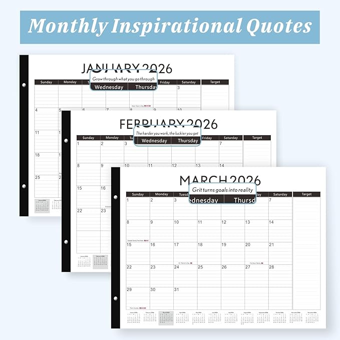 DIBAOLU Large Desk Calendar 2026-2027 22x17 Inches,18 Month,January 2026 to June 2027,Suitable For Home, School Or Office, Monthly Planning Calendar,With Plastic Cover