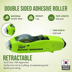 TAPE RUNNER - Double Sided Adhesive with Dispenser Roller Included - Acid Free, Sticky, Transparent - Ideal for Scrapbooking, Crafts & More - Retractable (315 inches per Cartridge), 5 Cartridges