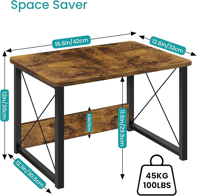 ELITEROO Desktop Printer Stand with Storage, Printer Stand Shelf Desk Organzier for Home/Office, Multi-Purpose Printer Riser Under Desk Small Table for Printer Fax Machine Copier (Rustic Brown)