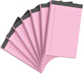 Aidunmis 7pcs Small Note Pads 5x8 Legal Pads Pink Notepad 5x8 College Ruled Pink Notebook Paper Narrow Ruled Mini Notepads 5 x 8 Legal Pad Perforated Small Writing Pads 5x7 In 30 Sheets per Note Pad