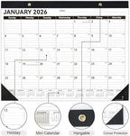 Desk Calendar 2026-2027, 14" X 11" Desktop Calendar 2026-2027, 18 Months Calander Runs from Jan. 2026 to Jun. 2027, Academic Monthly Planner for Home School Office (White and Black)