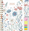 HARDCOVER 2026 Planner, 5.5"x8": 14 Months (November 2025 - December 2026), Daily Weekly Monthly Planner, Yearly Agenda, Bookmark, Pocket Folder and Sticky Note Set (Colorful Botanicals)