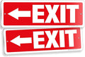 iSYFIX Exit Signs 2 Pack 12x4 Inch with Directional Left Arrows - Rust Free Aluminum, Laminated for UV, Weather, Scratch Resistance - Ideal for Offices, Schools, Theaters, Restaurants