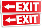 iSYFIX Exit Signs 2 Pack 12x4 Inch with Directional Left Arrows - Rust Free Aluminum, Laminated for UV, Weather, Scratch Resistance - Ideal for Offices, Schools, Theaters, Restaurants