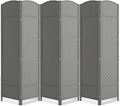Cocosica Folding Room Divider, Weave Fiber Privacy Screen, Extra Wide Room Screen Divider Separator, Decorative Separation Wall Divider, Freestanding Room (Grey, 6-Panel)