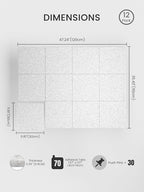 Bumusty Large Cork Board 47"x35" Alternative - 12 Pack Felt Wall Tiles with 70 Safe Removable Adhesive Tabs, 30 Pushpins, Cork Boards for Walls Pin Board Bulletin Board Office Decor (Marble Gray)