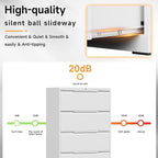 Bestoo 4-Drawer Lateral File Cabinet with Lock, Filing Cabinet for Home Office, Metal File Storage Cabinets, Fits File Folders, Letter/Legal/F4/A4 Sizes, Assembly Required (White)