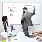 DOLLAR BOSS Large White Board 60 x 48 Inch Foldable Magnetic Whiteboard for Wall, Portable Double Sided Dry Erase Board, Aluminum Frame Message Board for School, Office, Classroom with Eraser, Markers