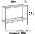 Regal Altair 14" Deep x 36" Wide x 27" Height Wire Shelving Kit | 2-Tier | NSF Commercial Storage Rack Unit