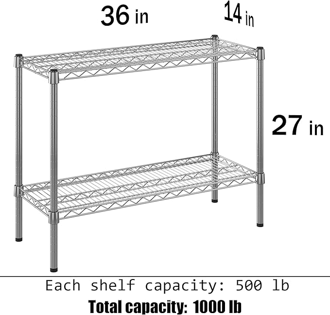 Regal Altair 14" Deep x 36" Wide x 27" Height Wire Shelving Kit | 2-Tier | NSF Commercial Storage Rack Unit