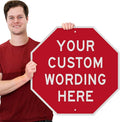 SmartSign "Customizable Octagon Shaped" Sign | 24" x 24" 3M Engineer Grade Reflective Aluminum, Made in USA