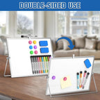 Grtard Dry Erase Magnetic White Board, 16''x12'' Double-Sided Desktop Whiteboard with Stand, Portable Small Whiteboard Set, Dry Erase Board for to-Do Lists, Planning & Office, Home