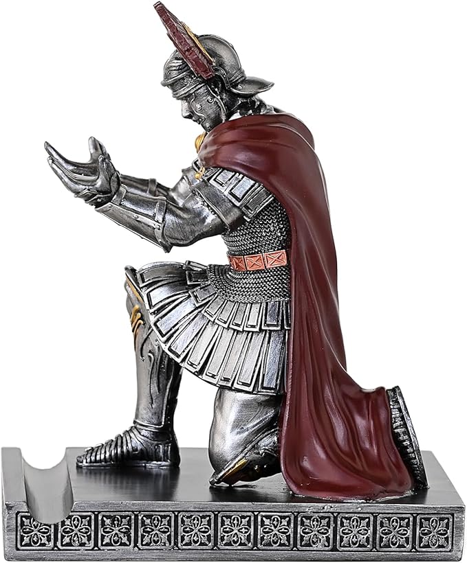 HDMbigmi Centurion Cloak Warrior Knight Pen Holder Mobile Phone Stand Desk Organizers and Accessories as Gift for Office and Home (Iron)