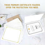 gisgfim 15Pcs Certificate Holders Diploma Covers Single Sided Gold Foil Border Award Certificate Covers for Letter Size 8.5x11 Certificates Cardstock Document Papers Storage Organizer (White)
