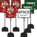 ONCEMORE Sign Holder, 8.5 x 11 Inch Sign Stand with Adjustable Height Snap Open, Reusable Sign Stands for Display Advertising Business Signage, Vertical and Horizontal Two View Modes (Black, 6 Pack)