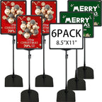 ONCEMORE Sign Holder, 8.5 x 11 Inch Sign Stand with Adjustable Height Snap Open, Reusable Sign Stands for Display Advertising Business Signage, Vertical and Horizontal Two View Modes (Black, 6 Pack)