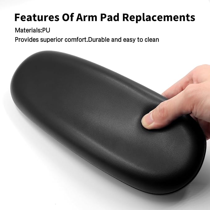 Universal Office Chair Arm Rest Replacement Pads -Ergonomic Arm Pads with 4" Mounting Hole Distance, Soft PU Surface & Durable Steel Inserts – Fits Most Office & Gaming Chairs (Set of 2)