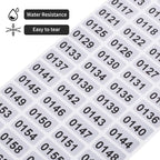 1-2000 Consecutive Number Inventory Stickers Self Adhesive Waterproof Labels Office Warehouse Numbering Classification Black Printing on Silver Sticker 0.79 x 0.38 Inch