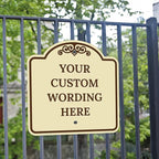 Custom Decorative Sign, Personalized Metal Sign for Business, Driveway, Home, Airbnb, Office Door Plaque,Brown Border Sign, 18x18 Inches, ACM, Fade Resistant, Made in USA by Sigo Signs