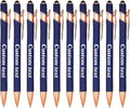CRME Ballpoint Pen 2-in-1 Stylus Bulk Custom Pens Personalized Engraved Metal Pens with Name Text Logo Writing Marketing Customizable Pen Engraving Pen Gift Coworkers Office Supplies Dark Blue
